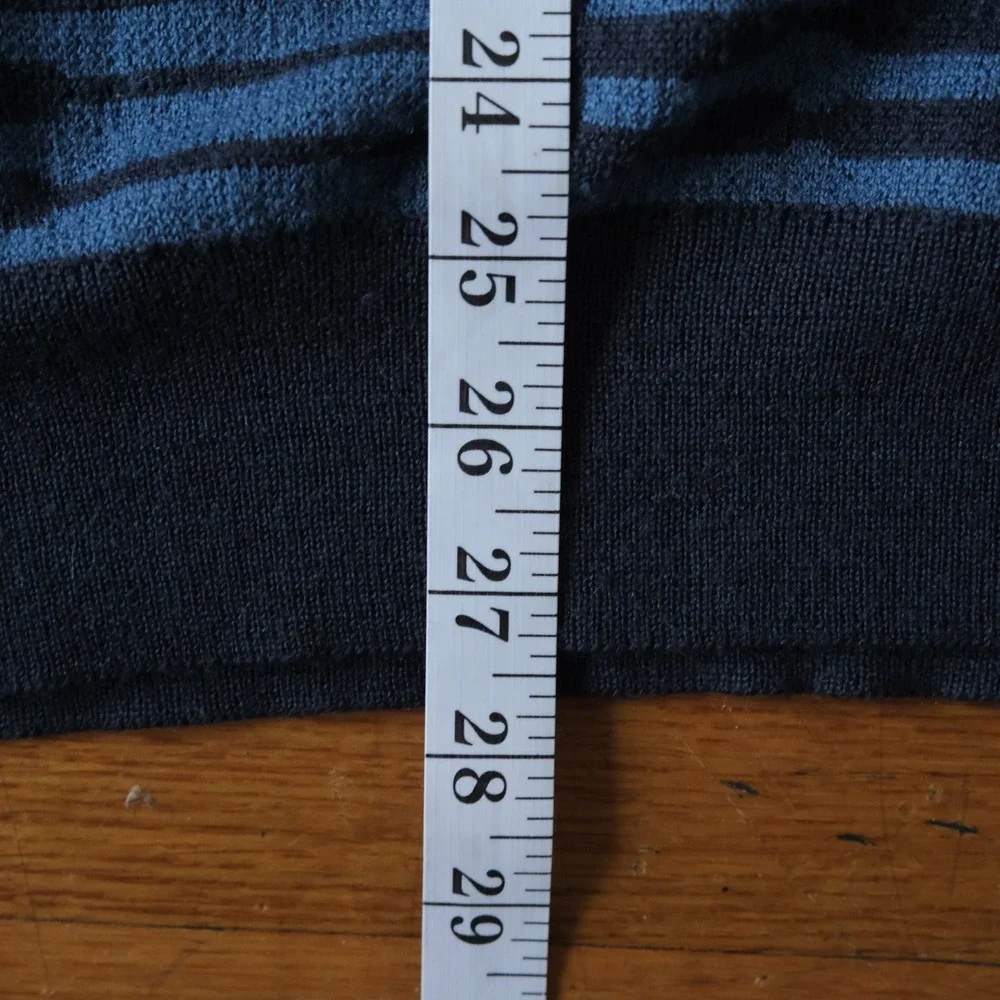 Palace Rep Knit Sweater Mens Indigo Blue Striped Distressed Streetwear M Vintage